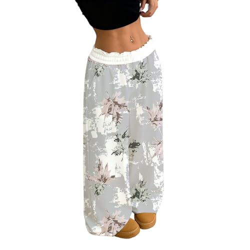 Image of Camo Pants Women Wide Leg Sweatpants Baggy Y2K Camoflage Pants Elastic Waisted Loose Casual Lounge Trousers Joggers