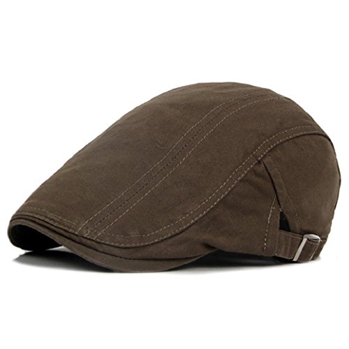 Gemini_mall® Casquette plate pour homme en coton massif Gatsby - Pour le golf, la conduite, le soleil, l'été, le cabbie Newsboy, kaki foncé, Taille unique