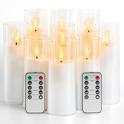 Obrldpao Decorative Flameless Candles with Remote,Led Pillar Candles Pack of 9 (D2.2 xH 5