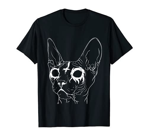 Black Metal Sphynx Cat I Goth and Death Metal T-Shirt