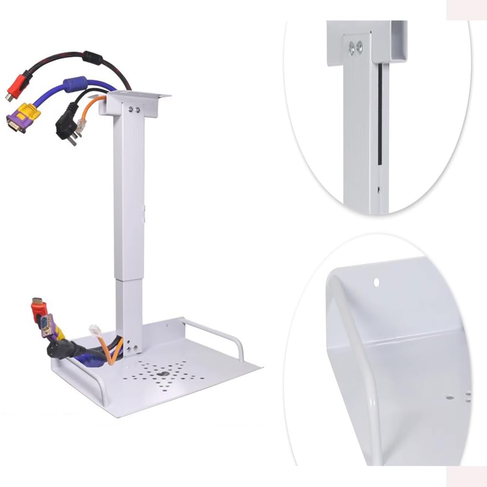 Bandeja de proyector de techo ajustable en altura, soporte de proyector de aluminio resistente con gestión de cables integrada, soporte ideal para equipos, se adapta a 55 a 95 cm