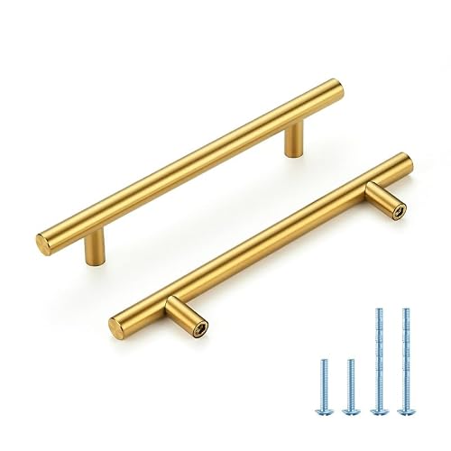 HOME EDIT Gold Cabinet Handles, Drawer Pulls, 5 Inch, 10 Pack