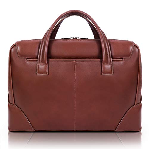 Mcklein 88564 - Maletín para portátil con Doble Compartimento, Piel, tamaño Mediano, Color marrón Cover