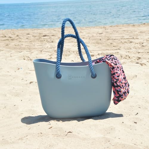 Image of Rubber tote bag for women lightweight | EVA beach bag waterproof | Inner bag |Three pairs of handles