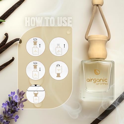 Image of Airganic Aroma Swing - Pack of 4 (40 ml) - Combo: Cool Ocean, Mexican Vanilla, Lavender & Black Oudh Car Perfume | Aroma Essential Oils in Glass Bottle with Wooden Diffuser Lid | Car Accessories 2025