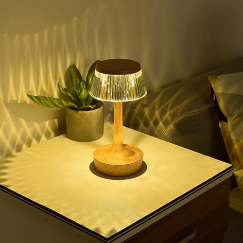 Image of blissbells Modern Rose Gold Table Lamp with Crystal Glass Shade | Warm Ambient Bedside & Decorative Lamp for Home Decor