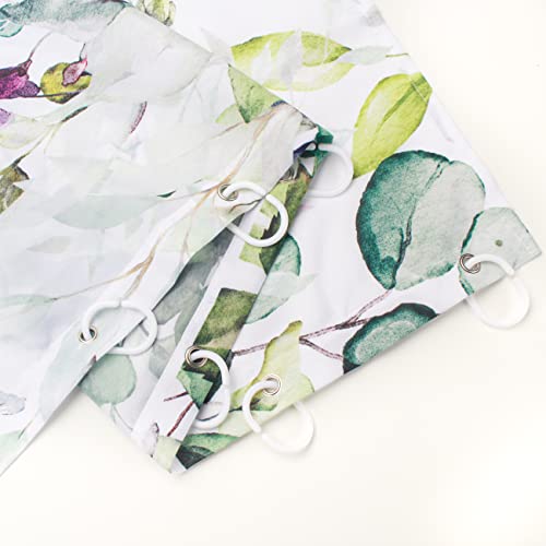 Nuseiis Small Stall Sage Green Shower Curtains 36 X 72,Fabric Narrow Half Eucalyptus Leaves Shower Curtain Sets, Watercolor Floral Plant Bathroom Decor With Hooks #TOP5