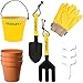 Red Tool Box Stanley Jr - 10-Piece Garden Tools Set with Sun Hat and Bag for Kids