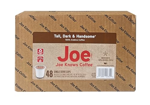 Joe Knows Coffee Single Serve Cups Pods and Capsules (Tall Dark and Handsome, 48 Count)