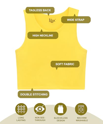 Lilax Girls' Double Lined Sleeveless Basic Crop Tank Top2