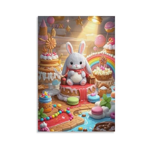 Lop-eared Rabbit Murale impression sur toile d'art 50x75cm YJKDIIAEE
