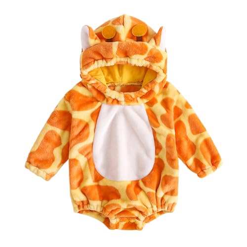 Licupiee Infant Boy Girl Halloween Animal Costume Newborn Baby Flannel Hooded Rompers Fall Winter...