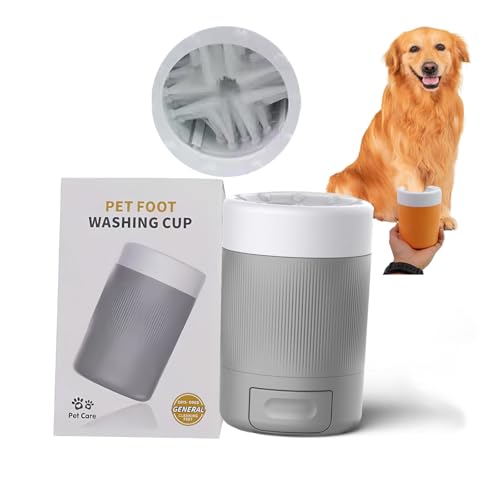 Uruzuo Paw Cleaner for Dogs, Dogs Paw Washer for Muddy Paw Cleaner Pet Foot Cleaner for Any-Size Pet Paw, Dog Foot Washer,Grey