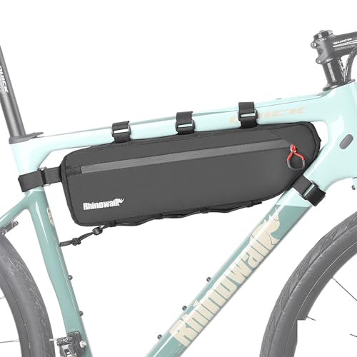Rhinowalk Bike Triangle Bag - Waterproof Under Top Tube Bag, Cycling Accessories (Black, L (2.7L))