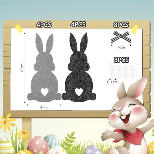 Huangzd 8 Stück Ostern Geldgeschenke, Osterhasen Filzdekorationen Geldgeschenk Verpackung für Ostern Hasen aus Filz Ostern Geschenk Lustige Osterdekoration zum Verschenken für Geld (B)