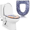 Hahafelt Plaid Heated Toilet Seat Cover USB Powered Toilet Seat Warmer 5 Speed Adjustable Temperature and Timing Function Levels with Soft Plush Fabric Easy to Clean and Installation(Gray)