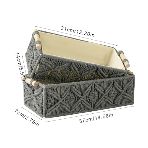 Accessoire Boîtier Rangement Tissage Tissus et Télécommandes - Panier Coton Maison