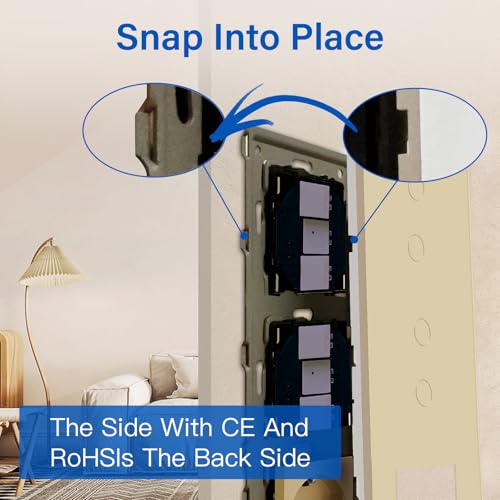 BSEED Touch Lichtschalter mit Steckdosen doppelte 2 Fach 1 Weg Wandschalter mit einer Steckdose Unterputz Touchscreen-schalter mit Glasrahmen 228mm Golden