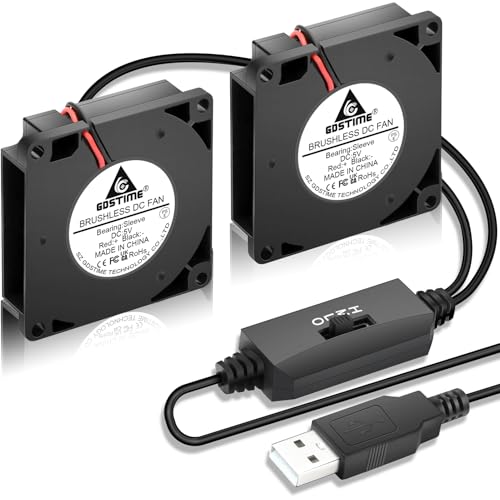 Double ventilateur 50mm USB GDSTIME avec variateur 3 vitesses pour mini boitier PC