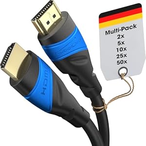 KabelDirekt – 8K & 4K HDMI Kabel – 5x 4m – Entwickelt in Deutschland – Für jedes HDMI-Kabel Setup (10K, 8K@60Hz & 4K@120Hz, High Speed HDMI mit Ethernet, Blu-ray, PS5, Xbox Series, Switch)