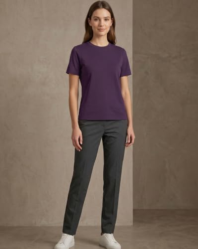Image of NOBERO 100% Cotton T-Shirts for Women Stylish | Regular Fit | Solid T Shirts for Women 180 GSM Combed Cotton | Crew Neck Half Sleeve