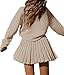 Jenisso Women's 2 Piece Outfits Turtleneck Long Sleeve Oversized Pullover Sweaters And Pleated Mini Skirt Two Piece Sets