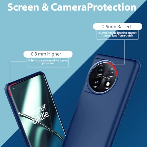 Image of LIRAMARK Liquid Silicone Soft Back Cover Case for OnePlus 11 5G / 1+11 5G (Midnight Blue)