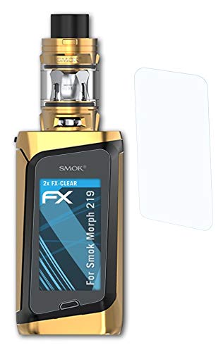 atFoliXScreen Protection Film compatible with Smok Morph 219 Screen Protector, ultra-clear FX Protective Film (Set of 2)