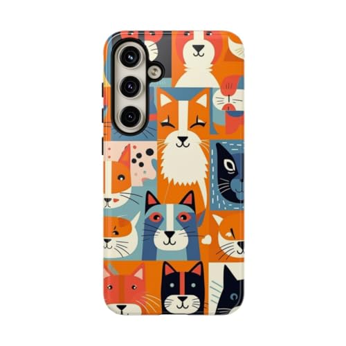Coque chat coloré pour Samsung S24 Plus design brillant quotidien