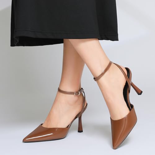 Image of Susanny Heels for Women Stiletto Closed Pointed Toe Backless Dress Shoes High Heels Sexy Kitten Pumps Wedding Guest Party Dance Prom Dressy Comfort Shoes