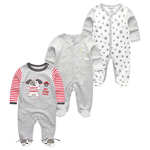 Image of Kiddiezoom Baby and Toddler Boys'Snug Fit Footed Cotton One-Piece Romper Jumpsuit Cotton Footed Holiday Play Outfit