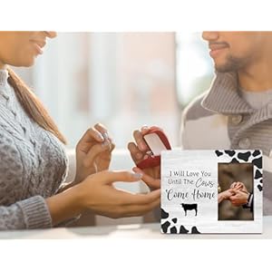 Orchroma Engagement Picture FrameHoliday Gifts for WomenWedding Gifts for CoupleI Will Love You Until The Cows Come Home 8×10 Couple Photo Frame Wall or Tabletop Decor