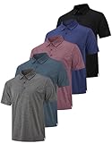 3 Pack Polo Shirts for Men Dry Fit Performance Short Sleeve Golf Polo Shirts (US, Alpha, X-Large, Regular, Regular, A05)