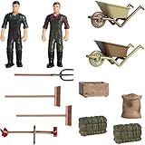 Engageant une conception réaliste: la ferme jouets 12pcs / set propose des figurines d'agriculteurs à conception complexe qui offrent une expérience visuellement stimulante et réaliste, encourageant le jeu imaginatif pour les enfants qui aiment la vie de la ferme.