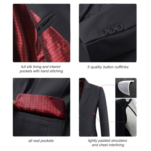 Image of Visaccy Boys Suit Jacket Toddler Formal Blazer Slim Fit Sport Coat for Kids