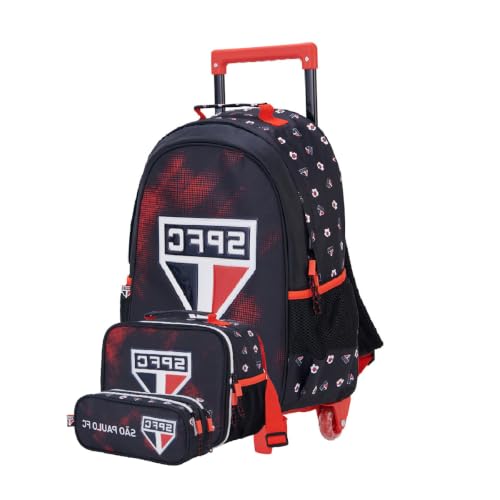 Kit Escolar Mochila Rodinhas + Lancheira + Estojo Times Futebol Oficial