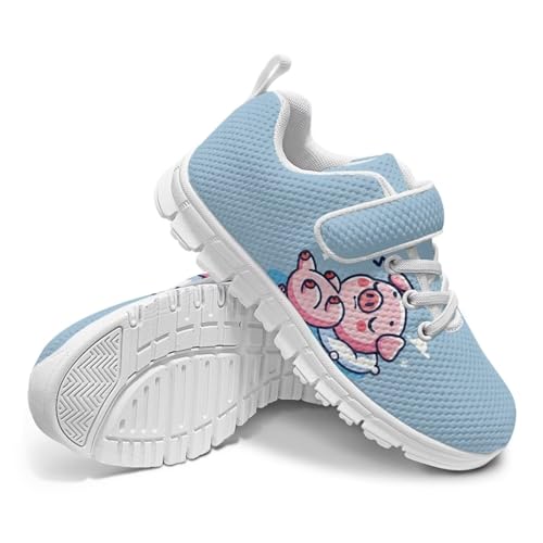 Coloranimal Kids Sneakers Girls Shoes Casual Tennis Shoes Slip On Sneakers Cute Breathable Girls Walking Shoes with Hook and Loops
