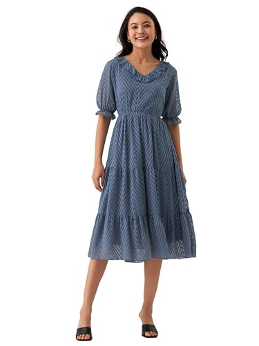 Image of AASK Dress for Women One Piece Kurta Set Tops Knee-Length Fit And Flare Dresses