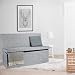 Relaxdays Baúl Almacenamiento, Banco con Respaldo, Puff Asiento Almacenaje, Taburete, Lino, 1...