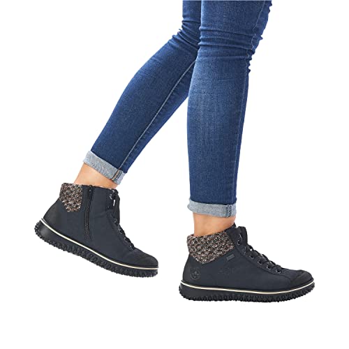 Rieker Damen Low-Top Sneaker Z4243, Frauen Halbschuhe, wasserabweisend, riekerTEX,Freizeitschuhe,Turnschuhe,Laufschuhe,blau Kombi (14),38 EU / 5 UK