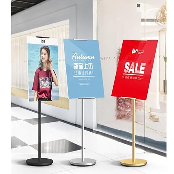 Verstelbare bordstandaard A3 ijzeren postermenustandaard Vloerstaande bordhouder voor bewegwijzering, poster, menu, advertenties, verkoop, mededelingenstandaardhouder zwart