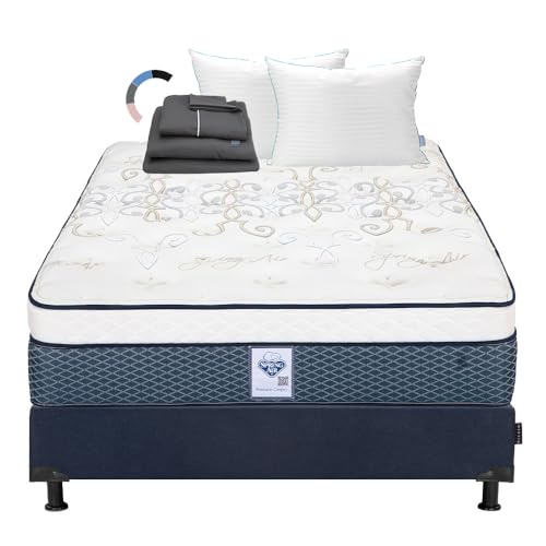 Opiniones y reviews de Spring Air Godiva , listamos los 10 mejores. 49 ROGGA HOME Colchón Spring Air Cantabria con Box Dicasa Azul con Ropa de Cama (Colchon+Box+Almohada Royal Twin+Sabanas Royal, Matrimonial)