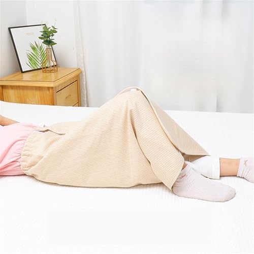 Adjustable Urine Leakage-Proof Skirt Waterproof Washable Incontinence Bed Pad with Skirt for All Multicolor Multiple Sizes(Brown-Button,L)