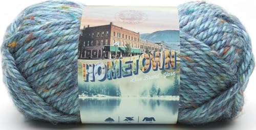 Image of Lion Brand Yarn Hometown Yarn, Super-Bulky Yarn for Knitting, Crocheting, and Crafting, 1 Pack, Key Largo Tweed | Super Bulky Acrylic Fiber for Warm Crochet Blankets, Knit Winter Hats, Chunky Cardigans, Soft Scarves, Weaving