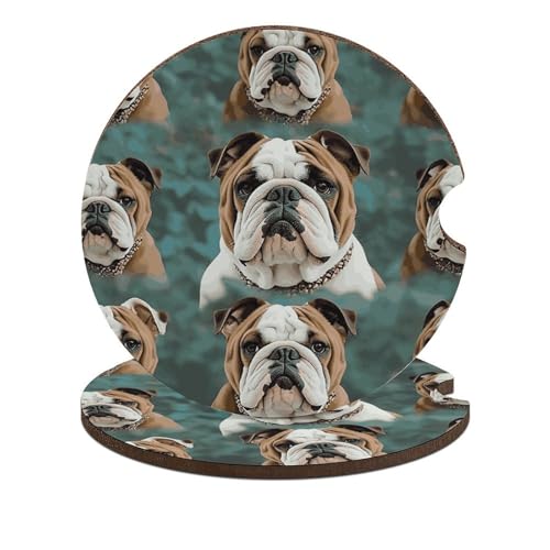 Portavasos para Carro 2PCS Bulldog Inglés Antideslizante