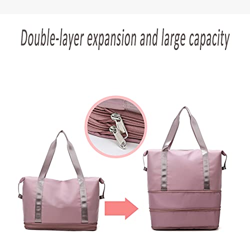 Gym Bags Heren En Vrouwen Sport Fitness Handtas, dubbellaags Uitbreiding Grote Capaciteit, natte Bag Compartiment… - Image 3