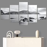 SIGNWIN 5 Panel Canvas Wall Art Skyline Sunset for Home Decorations Ready to Hang - 60