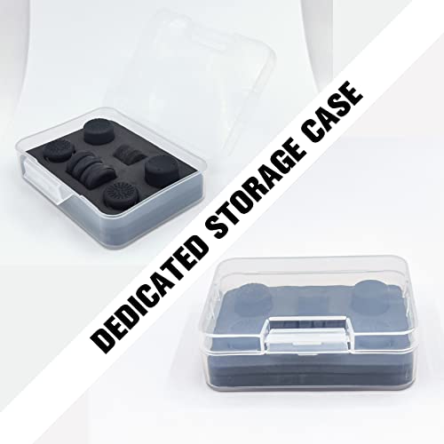 Zhi-Nylldjs Fps Thumb Grips Set For Nintendo Switch/Oled/Lite,For Nintendo Switch Joystick Caps,Silicone Analog Stick Caps For Switch Joycon,Assist Motion Rings,Thumb Grip Caps(8Pcs,Black&Black) #TOP6