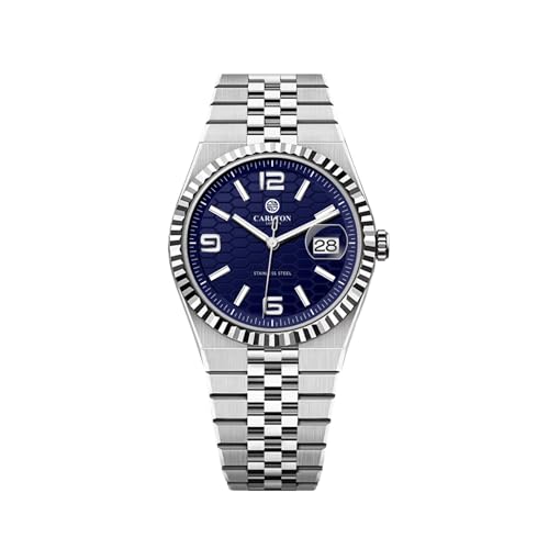 Image of Carlton London Rover Men Analog Watch, Round Dial, Stainless Steel Strap, Quartz Movement, 40 mm Case, Premium Wide Strap Design, 30M Water Resistant, Casual Formal Wear