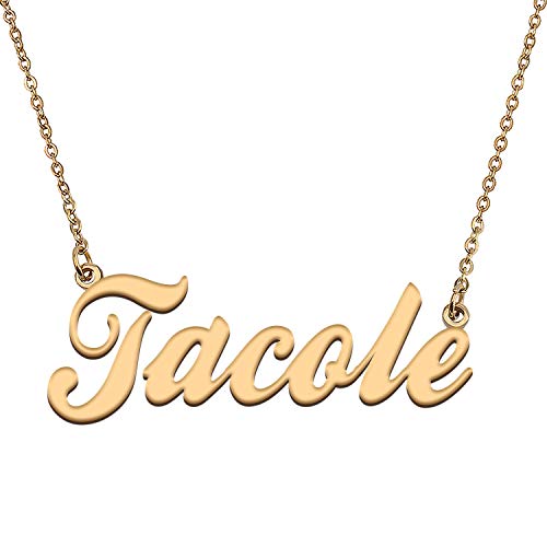 HUAN XUN Custom Personal Pendant Name Necklace Personalized My Best Friendship Gifts for Her Tacole